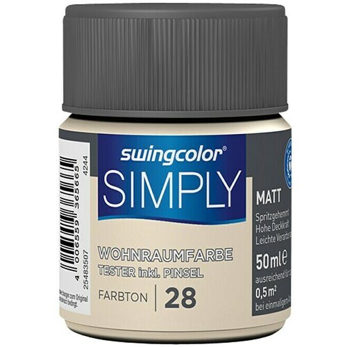 SWINGCOLOR NOTRANJA DISPERZIJSKA BARVA SIMPLY ŠT.28 (50 ml, rumena) Cene