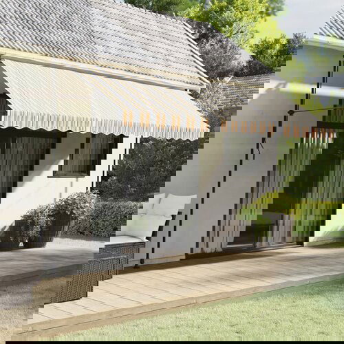 VidaXL Zamjenska tkanina za tendu raznobojna prugasta 4 5x3 5 m Slike