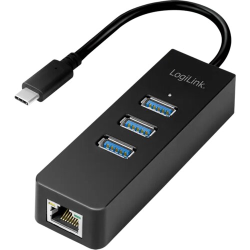 Logilink USB 3.2 Gen 1 Hub, 3-port, USB type C - Gigabit Ethernet Slike