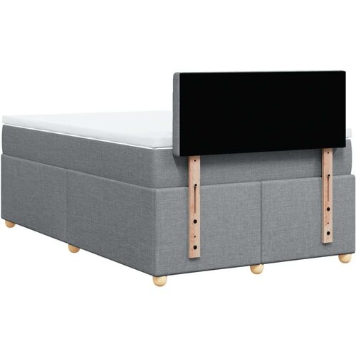 vidaXL Boxspring postelja z vzmetnico svetlo siva 120x190 cm blago Cene