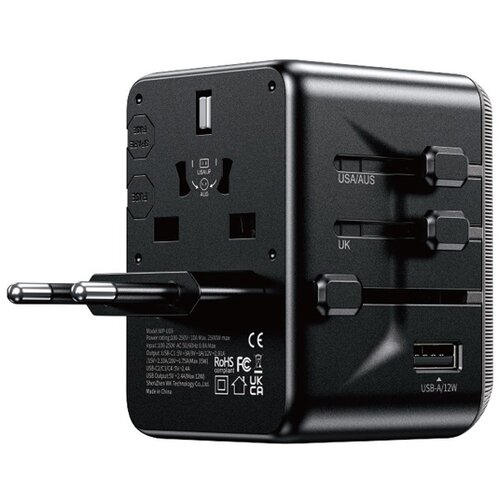 WEKOME WP-U69 Univerzalni Strujni GaN punjač 5-porta USB (3.0 i 4 x 3.1 tipC-EU/UK/AU/US/JAP) 65W crni Cene