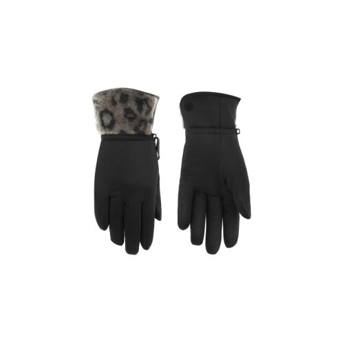  Rukavice POIVRE BLANC W23-1775-WO/F STRETCH FLEECE bubbly leopard black Cene