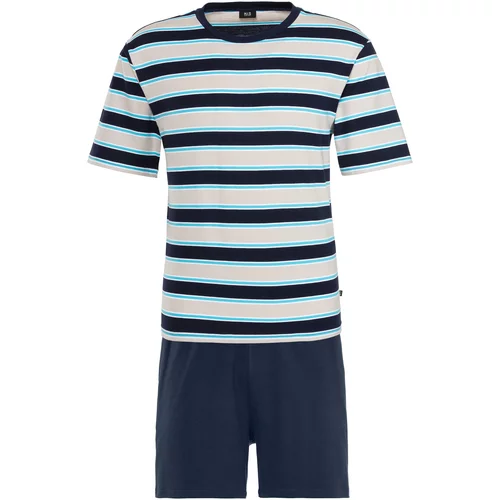 H.I.S Kratka pidžama mornarsko plava / azur / svijetlosiva / bijela