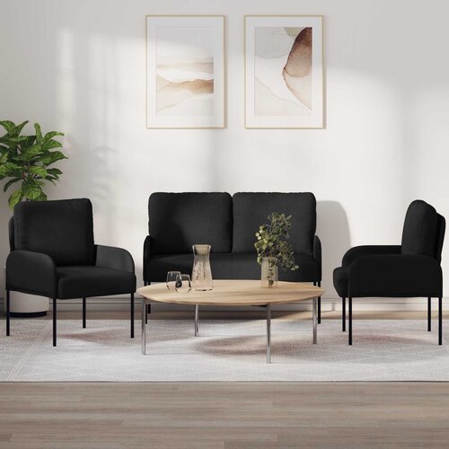  Setovi sofa s jastukom 3 pcs Crna 115 x 56 x 80 cm Šperploča Cene