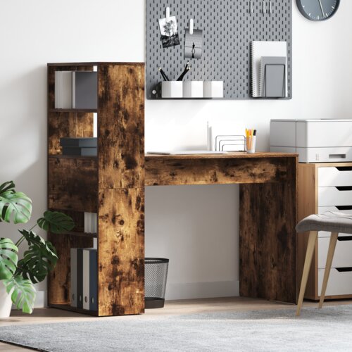 vidaXL Stol s pohranom dimljenog hrasta 113x54x120 cm Konstruirano drvo Cijene