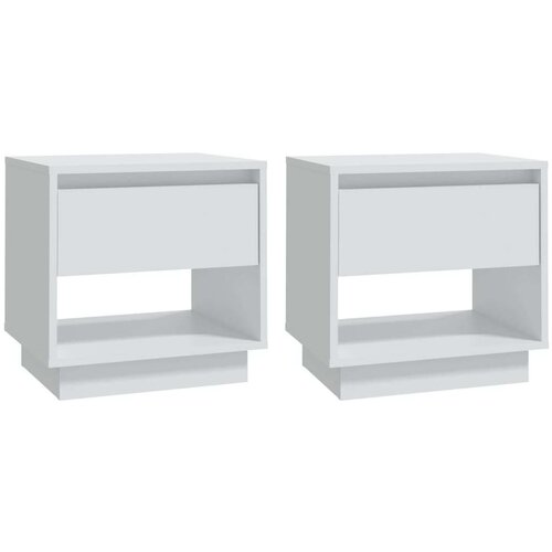 VidaXL noćni ormarići 2 kom bijeli 45 x 34 x 44 cm od iverice Slike