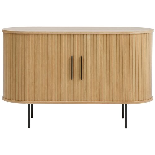 Unique Furniture Komoda u dekoru hrasta s kliznim vratima u prirodnoj boji 120x76x45 cm Nola – Cijene