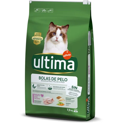 Affinity Ultima 1 kg gratis! 7,5 kg / 10 kg Ultima Cat - Hairball puretina i riža (7,5 kg)