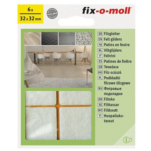 Fix-o-moll Podstavki iz filca (&Scaron; x V: 32 x 32 mm, Lepljenje, 6 kos, Bela) Cene
