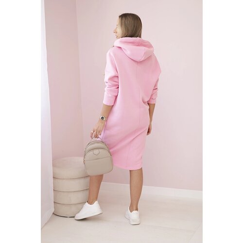 Kesi Dress with a hood and a slit on the side pink Cene