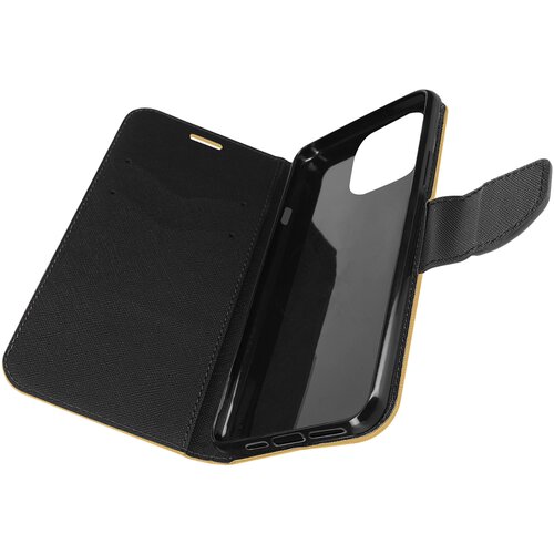 AVIZAR Ovitek denarnica za iPhone 14 Pro z magnetnim jezickom in držalom za kartico - zlata in crna, (20714923) Slike