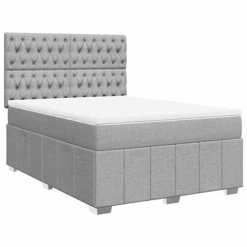 Maison Chic Box spring postelja - Vzmetna postelja z vzmetnico svetlo siva 160x200 cm žamet SL11416, (21901137) Cene