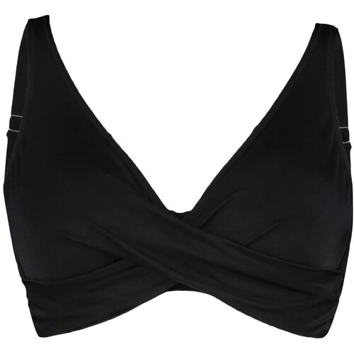 Trendyol Curve Plus Size Bikini Top Black Plain