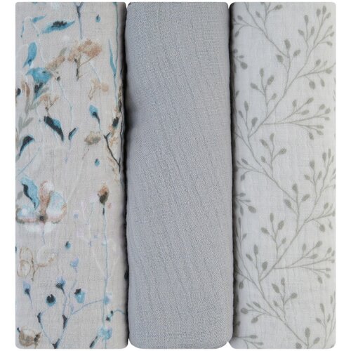 Kikka Boo set 3 tetra pleničk 75x75 dreamy fields grey Slike