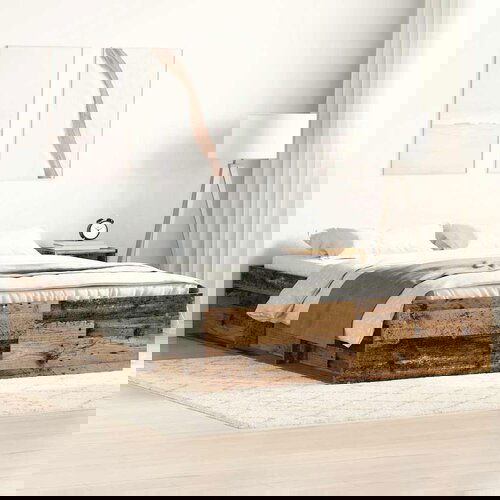 VidaXL Posteljni okvir brez vzmetnice star les 160x200 cm Slike