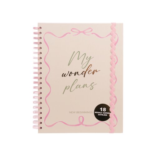 Tri Coastal Design Group S.R.L Datumirana agenda - Weekly, 18 month, Dateless, Pink Ribbon, spirala Slike