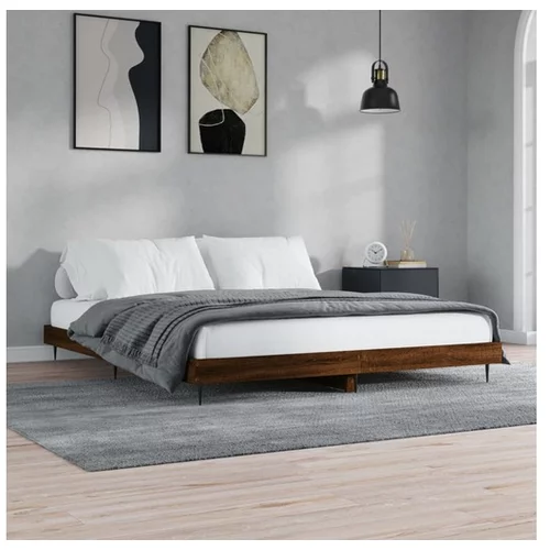 vidaXL Okvir za krevet smeđi hrast 150 x 200 cm konstruirano drvo
