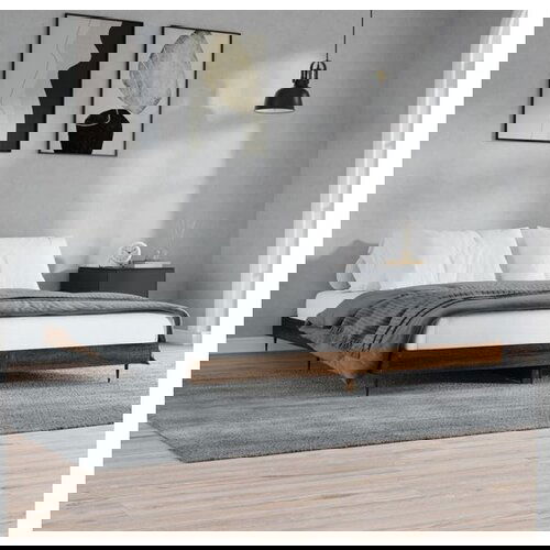 VidaXL Posteljni okvir rjav hrast 150x200 cm inzenirski les Slike