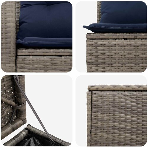  Set sofe 7 kom. Siva i tamnoplava 234 x 234 x 85 cm Slike
