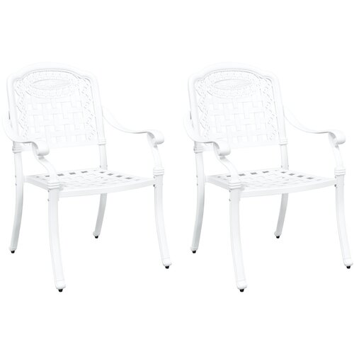 vidaXL Zunanje stole 2 kosa Bela lite aluminij, (22015317) Cene