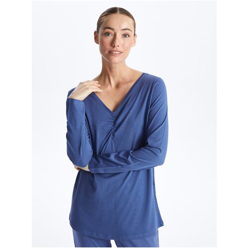 LC Waikiki V-Neck Plain Long Sleeve Women's Pajama Top Slike