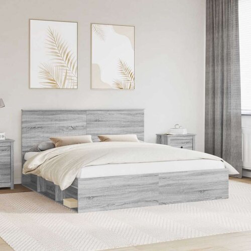  Konstrukcija postelje z vzglavjem Siva Sonoma 180 x 200 cm, (5000103548) Cene