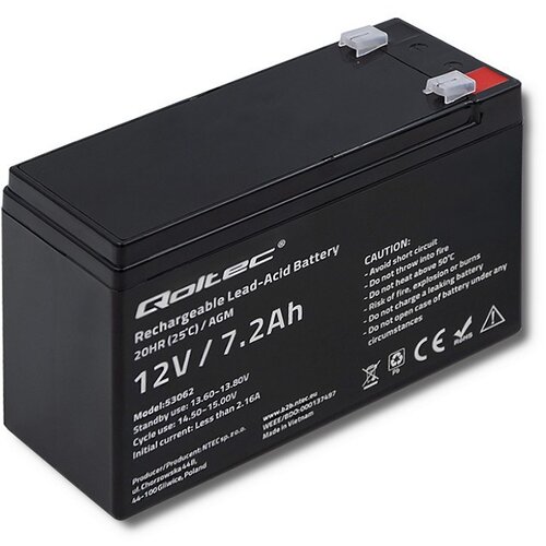 Qoltec 53062 AGM battery | 12V | 7.2 Ah | max 108A Cijene