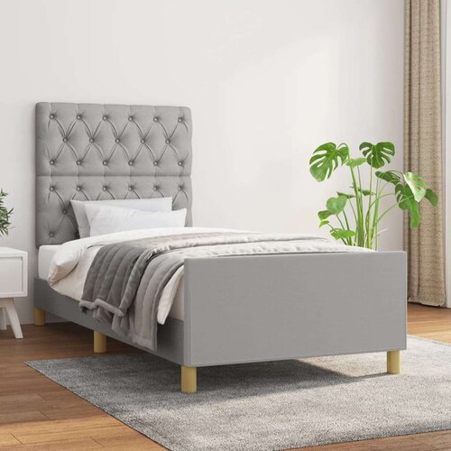  Posteljni okvir z vzglavjem svetlo siv 80x200 cm blago, (20794806) Slike