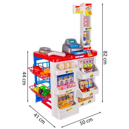  Dječji supermarket s blagajnom, skenerom i kolicima za kupnju, 82 cm Slike