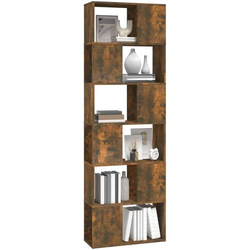 VidaXL Knjižna omara/pregrada dimljeni hrast 60x24x186 cm Slike