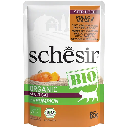 Schesir Ekonomično pakiranje Bio Pouch 16 x 85 g - Sterilized organska piletina i organska svinjetina