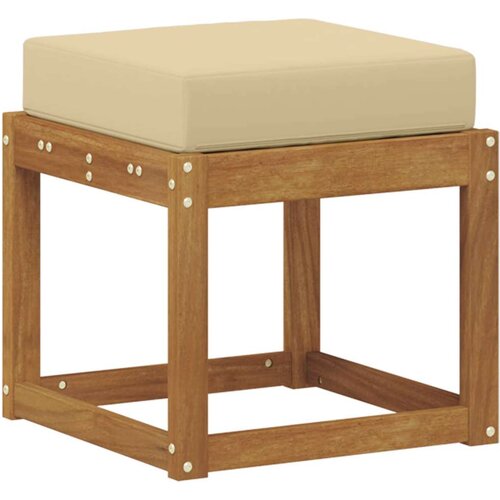  Vanjska stolica klupa s jastukom Prirodna 43 x 43 x 37 cm - Prirodno i bež 40 cm Otvoreno područje nogu Slike