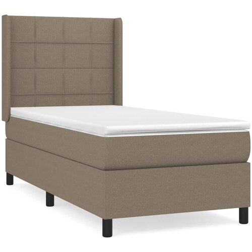 VidaXL Box spring postelja z vzmetnico taupe 90x200 cm blago, (20884431) Slike