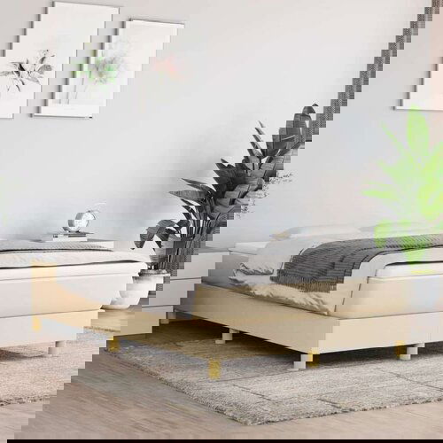  Box spring postelja z vzmetnico krem 120x200 cm blago, (20724948) Slike