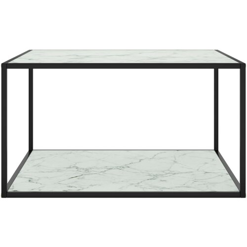 Maison Chic Klubska mizica - kavna mizica - Nizka mizica črna z belim marmornim steklom 90x90x50 cm, (21755450) Slike