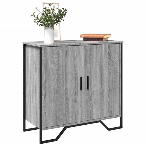 VidaXL Komoda siva sonoma 78x35,5x74,5 cm inženirski les Slike