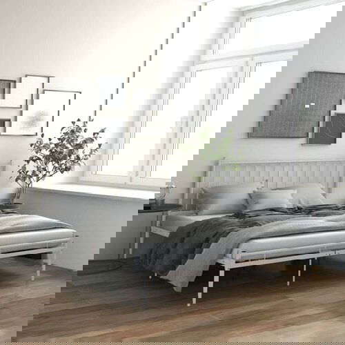 Posteljni okvir bel kovinski 200x200 cm, (20647307) Slike