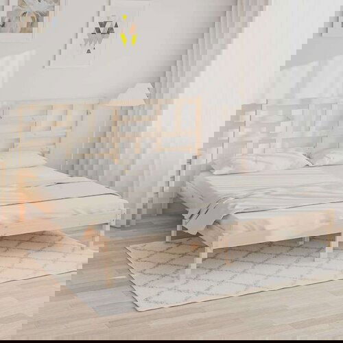  Okvir za krevet od masivnog drva 180 x 200 cm 6FT veliki bračni Cene