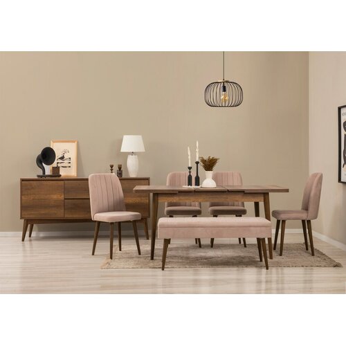 Hanah home Trpezarijski set Vina Bench 04 1048, 6 delova, Tamnosivi Slike