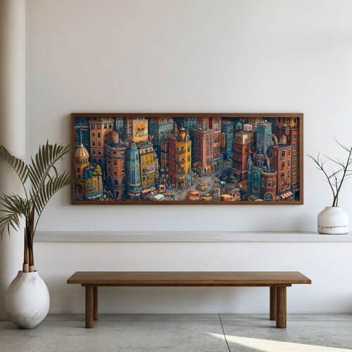 WALLXPERT FAH076-120 Multicolor Decorative Framed MDF Painting Cene