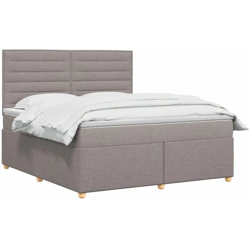  Boxspring krevet s madracem Sivosmeđa 160 x 200 cm Tkanina - Sivosmeđa 160 x 200 cm Dizajn linija Slike