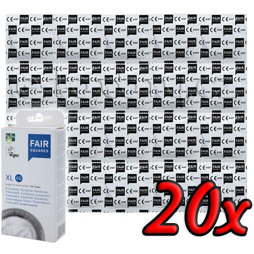 FAIR Squared XL 60 - Fair Trade Vegan Condoms 20 pack Slike