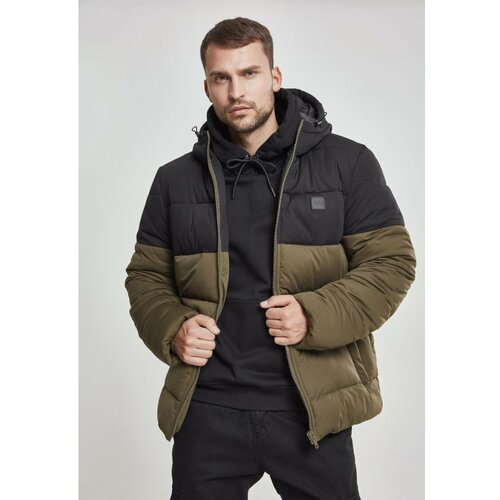 Urban Classics hooded 2-Tone puffer jacket darkolive/black Slike