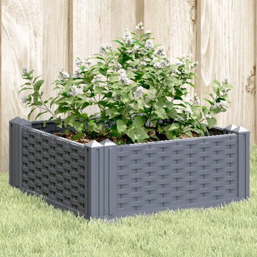vidaXL Cvetlično korito z zatiči sivo 42,5x42,5x28,5 cm PP Cene