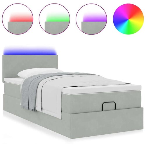 VidaXL okvir za krevet s madraca svjetlosivi 80x200 cm bar&amp;scaron;unasti Slike