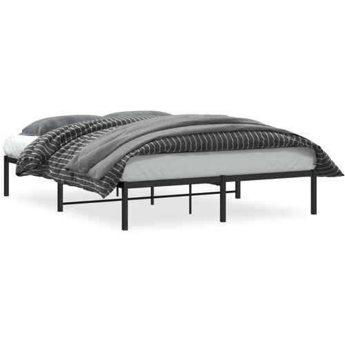 Maison Chic Kovinski Posteljni Okvir - Dvoposteljna postelja črn 150x200 cm, (22081427) Cene