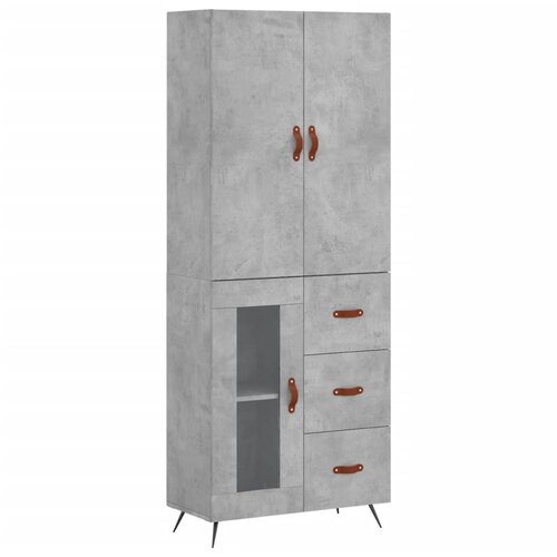 Maison Chic Visoka Komoda - Predalnik betonsko siva 69,5x34x180 cm inženirski les, (21719987) Cene