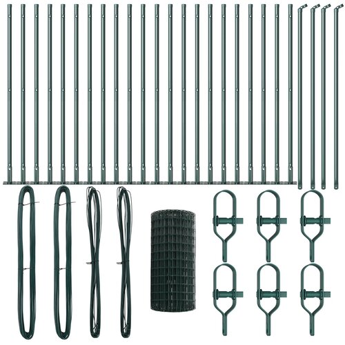 vidaXL Euro Ograda sa 13 flanšastih postova 0.6x50 m cinkani čelik Cijene