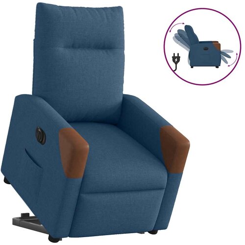 VidaXL Električni naslanjač s funkcijo vstajanja modro blago Slike