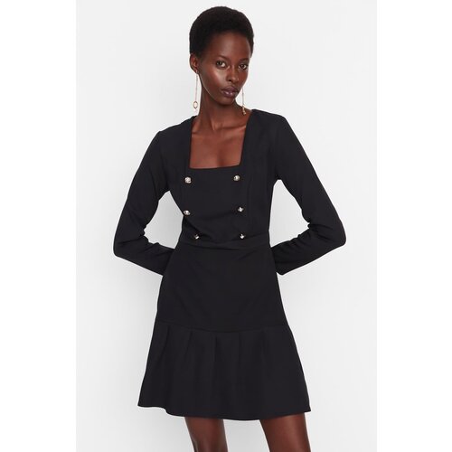 Trendyol Black Buttoned Dress Slike